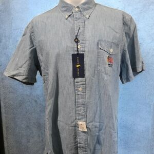 Ralph Lauren Light Blue Casual Button Down Shirt Size Xl